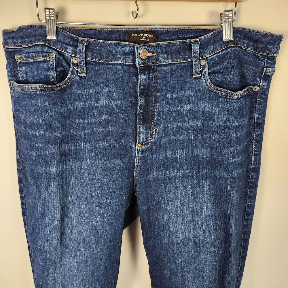EUC Banana Republic Dark‎ Wash Skinny Leg Slim Fit Jeans Size 31/18 #0568 - Picture 5 of 15